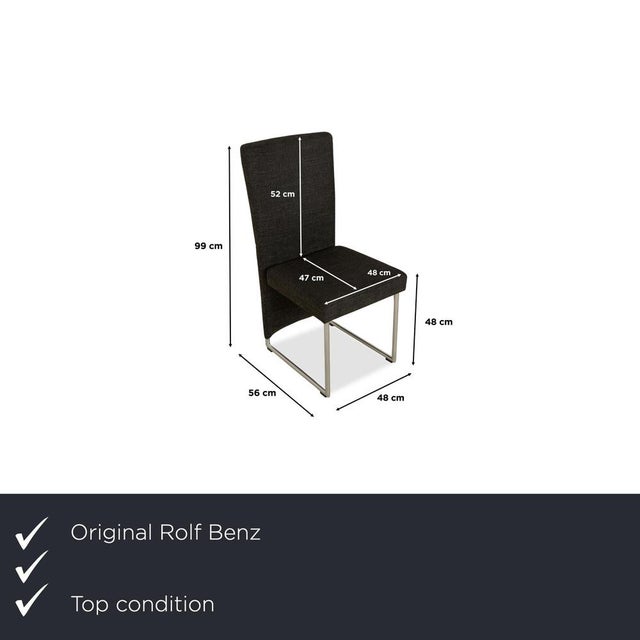 The Rolf Benz 7400 set consists of six identical chairs, all made of high-quality fabric. The understated silver frame...