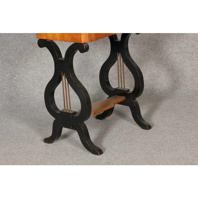 Tan 19th Century Lyra Sewing Table in Black Cherry Wood, 1820 For Sale - Image 8 of 18
