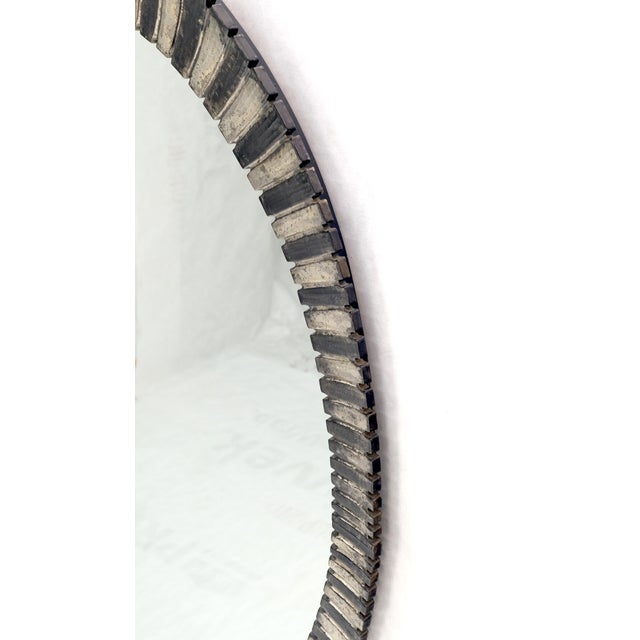 Oval Silver Gilt Composite Scallop Motif Wall Mirror Mid Century Modern For Sale - Image 6 of 9