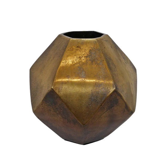 Brass Prism Vase For Sale - Image 4 of 4