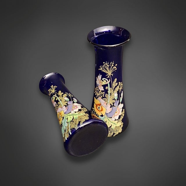 iArt Nouveau Blue Glass Vases, France, 1890s, Set of 2 For Sale - Image 3 of 3