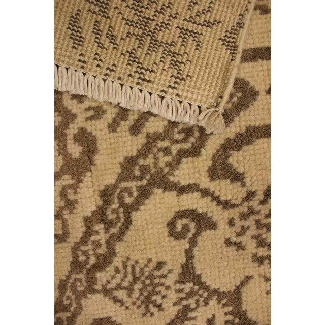 Textile 1990s Boho Chic Modern Beige/Brown Wool & Viscous Rug - 4'0 X 5'10 For Sale - Image 7 of 8