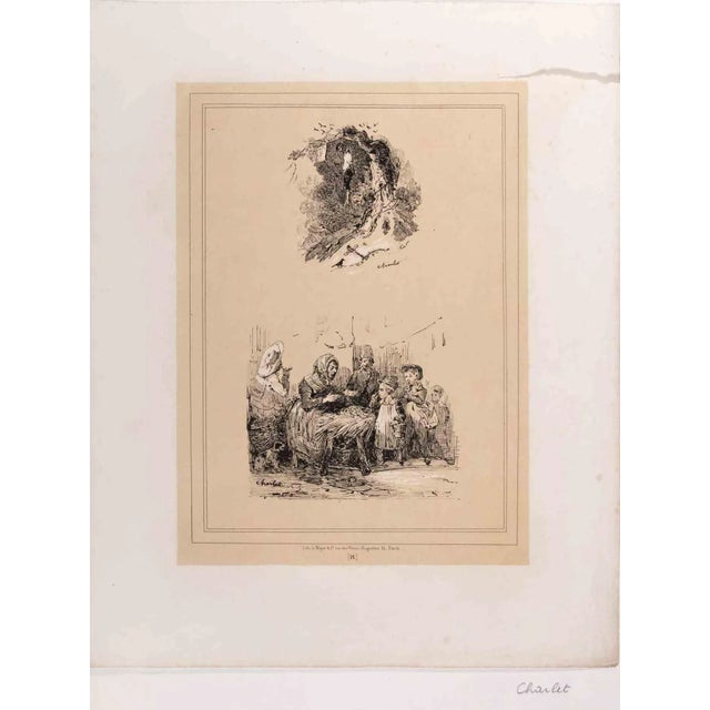 The Grandma tells her grandchildren a tale is an original artwork realized by Nicolas Toussaint Charlet (1792-1845)....