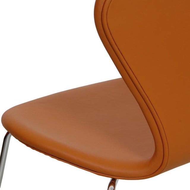 Series Seven Chair Model 3107 in Brown Leather by Arne Jacobsen for Fritz Hansen, 2000s For Sale - Image 13 of 15