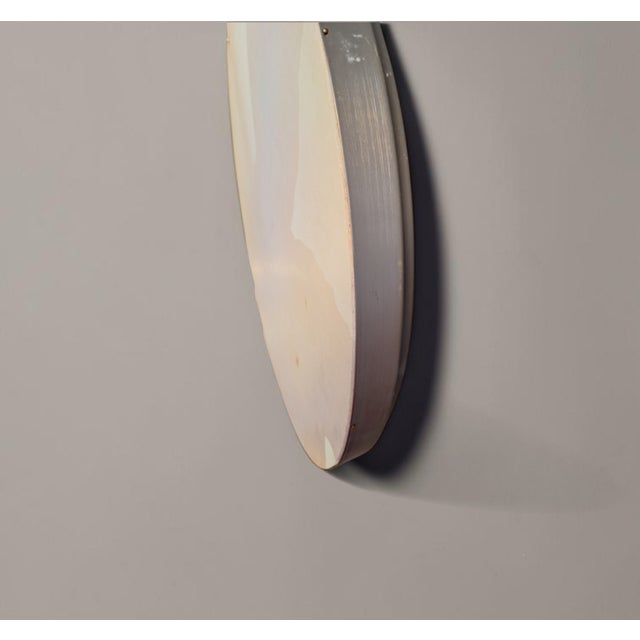 1970s Large Round Mirror with Nickel-Plated Brass Frame, Italy, 1970s For Sale - Image 5 of 6