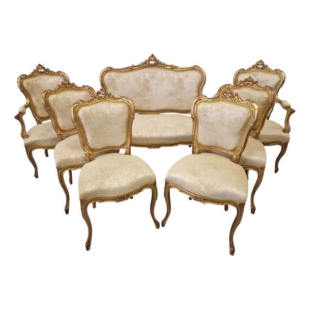 Sofa and Chairs, Set of 7 For Sale