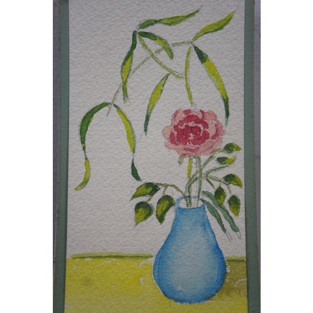 Mid Century Helen McRae Botanical Still Life Watercolor Paintings Vase Flowers - Set of 3 For Sale - Image 10 of 11