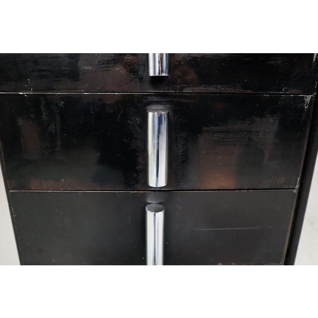 Metal Modernist Desk in Black Lacquered Metal, 1930s For Sale - Image 7 of 17
