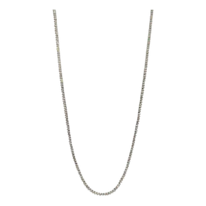 White Diamond Round Tennis Necklace in 14K White Gold