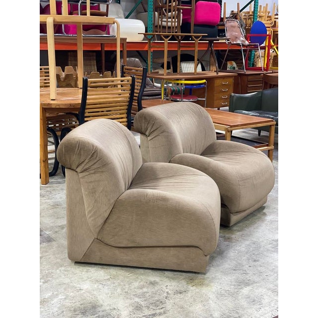 Brown Pair Doimo Salotti Vintage Modular Chairs For Sale - Image 8 of 9