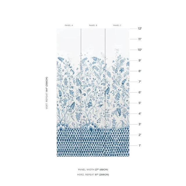 Mark D. Sikes created Chinoiserie Grande Panel Set to complement his popular Chinoiserie Vine fabric and wallpaper...