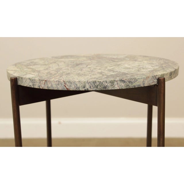 Modern Brass Base Round Marble Top Pedestal or Plant Stand For Sale - Image 10 of 13