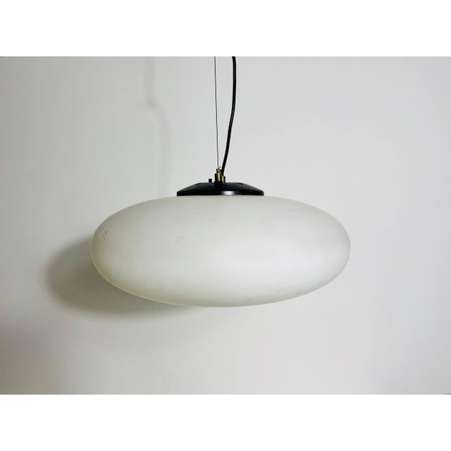 Stilnovo Midcentury Brass and Glass Chandelier, 1950s, Italy For Sale - Image 6 of 11