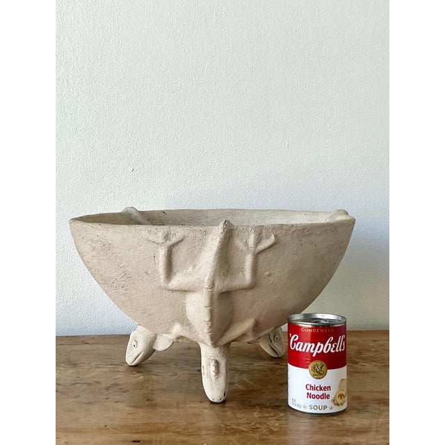 Late 20th Century Vintage Boho Cast Lizard Ceramic Bowl For Sale - Image 5 of 11