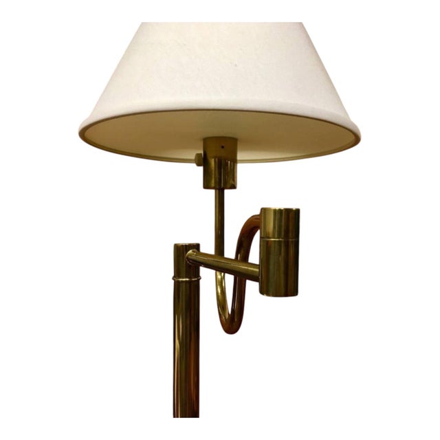 1970s Rare Polished Brass Casella Lighting Floor Lamp For Sale In San Francisco - Image 6 of 11