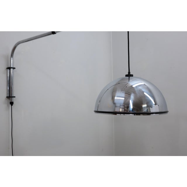 Vintage Extendable Hanging Chrome Wall Lamp, 1970s For Sale - Image 6 of 12