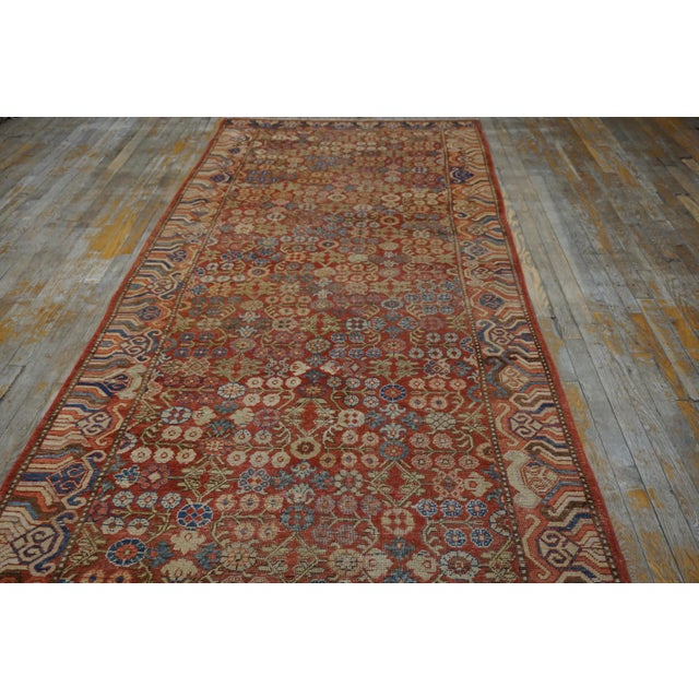 1800s Red Antique Central Asian Khotan East Turkestan Hallway Runner Rug For Sale In New York - Image 6 of 13