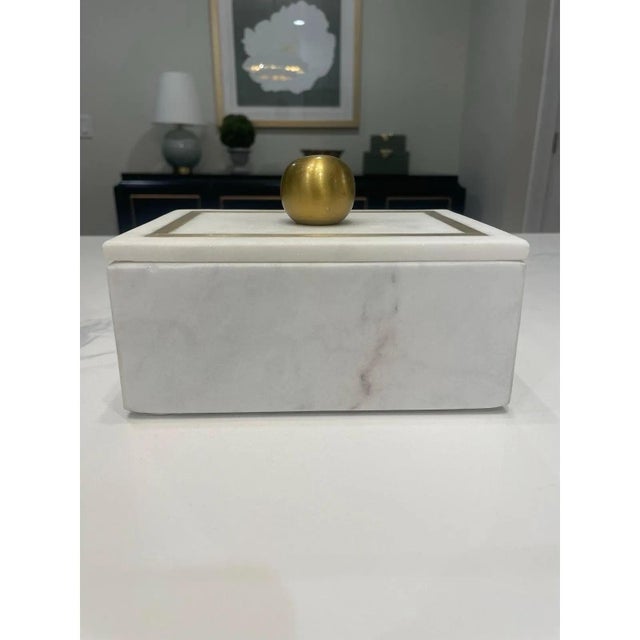 Stone Transitional Modern Marble Trinket Box For Sale - Image 7 of 8