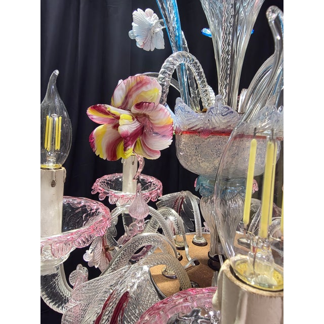 Vintage Murano Glass Chandelier, 1930s For Sale - Image 10 of 18