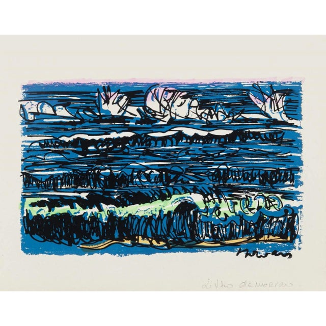 Livio De Morvan, Marine Landscape, 20th Century, Original Screen Print For Sale
