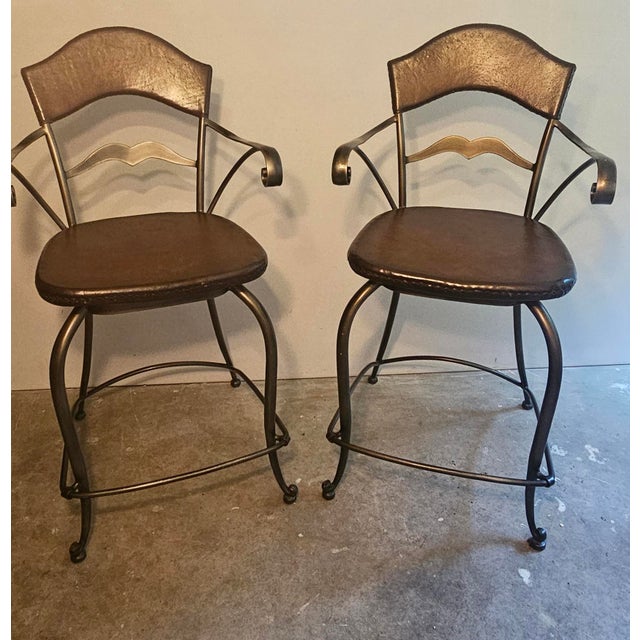 These stools are sought after for the contemporary and traditional designs. They swivel and are in excellent shape! it no...