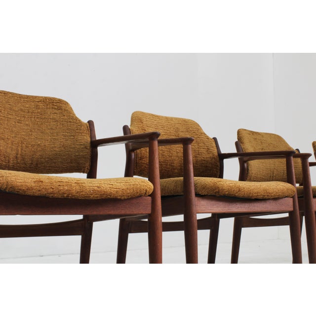 1960s Vintage Danish Teak Model 62A Dining Chairs by Arne Vodder for Sibast, 1960s, Set of 5 For Sale - Image 5 of 12