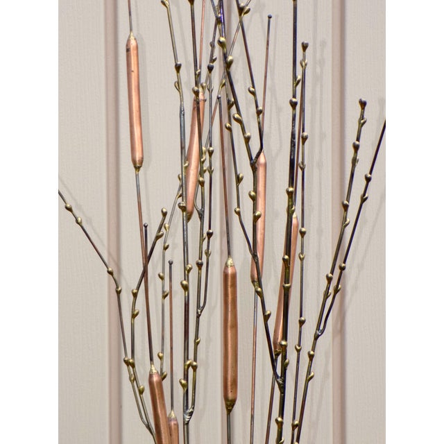 Vintage Mixed Metal Cattail Sculpture Chairish