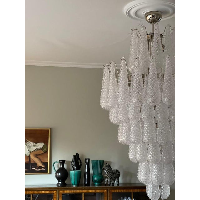Large Drop Crown Chandelier in Murano For Sale - Image 4 of 10