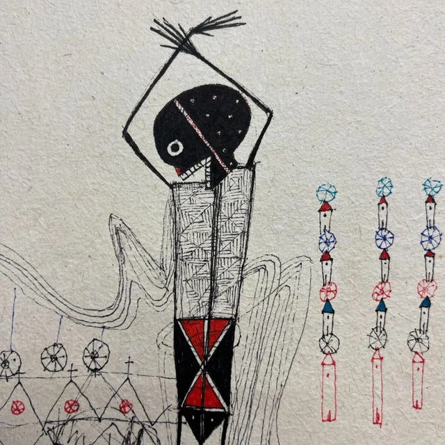 2011 Original Modern Art From Oaxaca Ink Drawing Mexico For Sale - Image 10 of 11