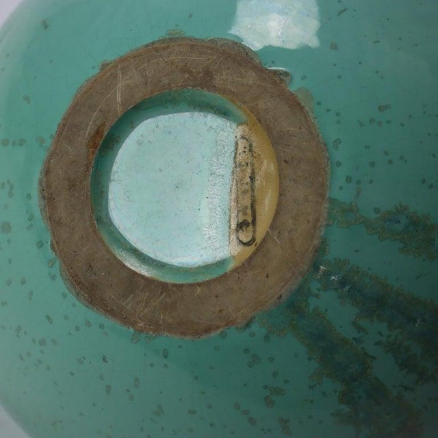 Ceramic Antique Fulper Arts & Crafts Bulbous Two Handled Pottery Vase C1920 For Sale - Image 7 of 7