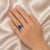 Art Deco Late 20th Century 18K White Gold Sapphire Diamond Ring Band, Size 7.5 For Sale - Image 3 of 3