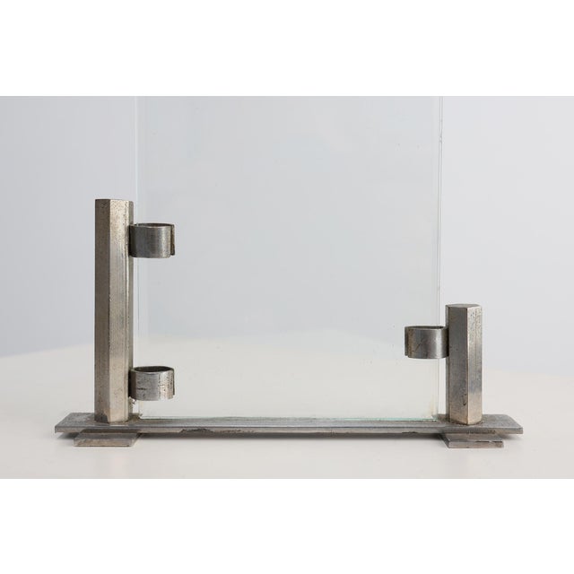 Silver Modern Chrome-Steel and Glass Photo Frame Stand, 1920 For Sale - Image 8 of 11