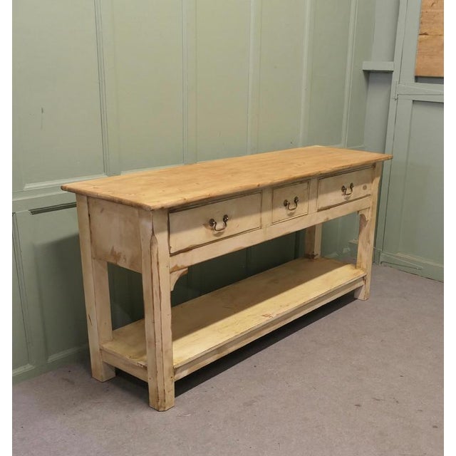 Wood 20th Century Rustic Painted Pine Pot Board Dresser, 1970s For Sale - Image 7 of 8