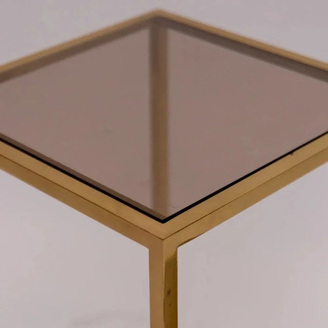 Table in Brass and Smoked Glass, 1960s For Sale - Image 4 of 8