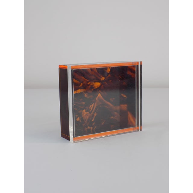 Vintage Square Box in Acrylic, 1970s For Sale - Image 12 of 12