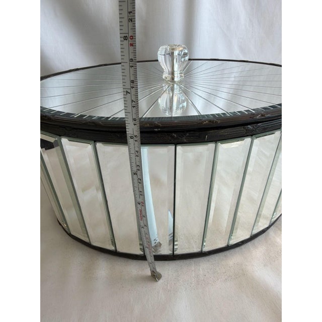 1960s 1960s Uttermost Luxury Mirrored Glass Box with Crystal Finial For Sale - Image 5 of 5