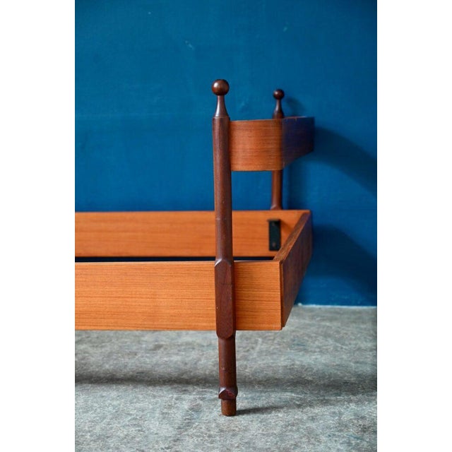 Wood Mid-Century Modern Teak Single Bed attributed to Fratelli Proserpio, 1960s For Sale - Image 7 of 12
