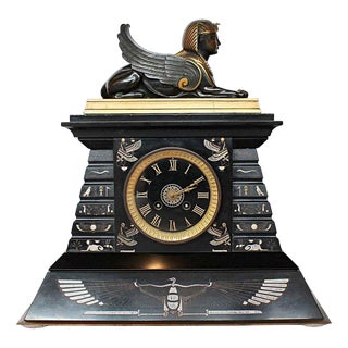 Egyptian Revival Clock, 1890s For Sale