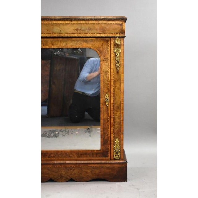 Gold Victorian Burr Walnut Pier Cabinet, 1860 For Sale - Image 8 of 10