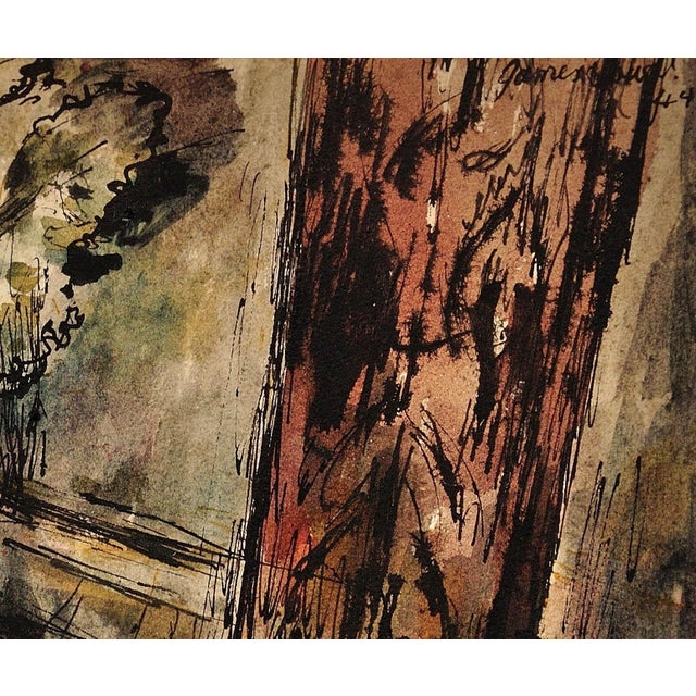 James Tower, Still Life of Flowers in a Jug and a Bowl of Apples, 1944, Watercolour, Framed For Sale - Image 7 of 18