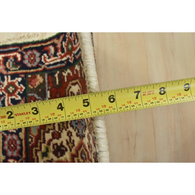 Textile Heriz Rug 1’11” X 3’2” Ivory Wool Tribal Hand-Knotted Oriental Carpet For Sale - Image 7 of 8