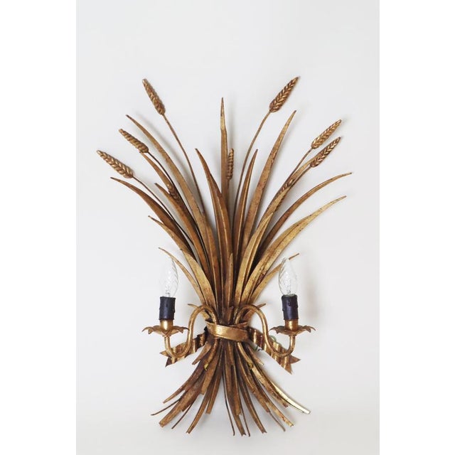 Large Hollywood Regency Gold-Leaf Wall Light attributed to Hans Kögl, 1960s For Sale - Image 6 of 16