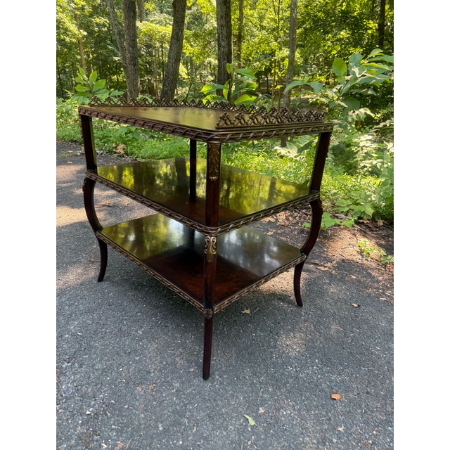 Vintage Louis XV Style Burled Wood 2 Tier Side Table For Sale - Image 9 of 10