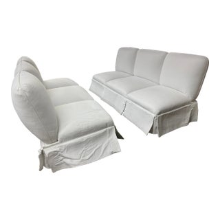 19th Century Madeleine Castaing Slipper Sofa Set of 2 For Sale
