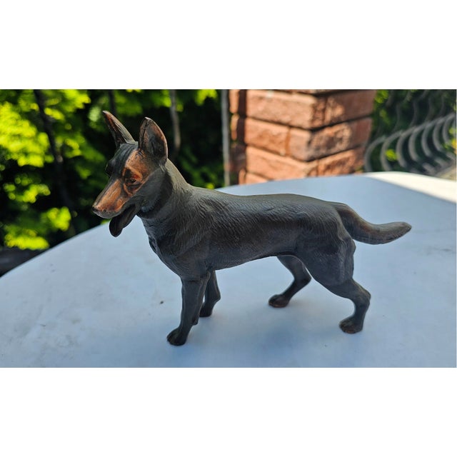 Vintage German Brass Shepherd Figurine, 1960s For Sale - Image 4 of 7