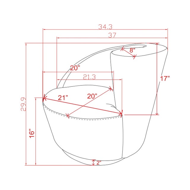 White Pasargad Home Vicenza Cortina White Crescent Swivel Chair For Sale - Image 8 of 9