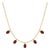 Garnet Dangle Station Birthstone Necklace in 18k Gold Plated Sterling Silver For Sale