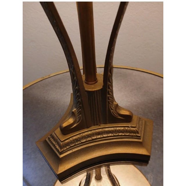 Metal Vintage Regency Crystal Urn Table Lamp Golden Brass Neoclassical Metal W Shade For Sale - Image 7 of 18