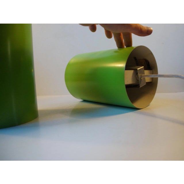 Metal Danish Cylindrical Pendants by Eila & John Meiling by Louis Poulsen, 1970s, Set of 2 For Sale - Image 7 of 9