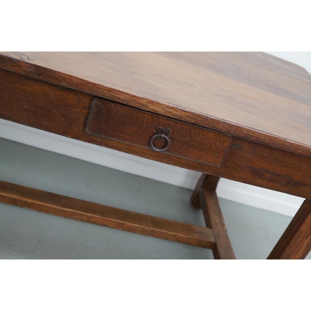 Early 20th Century French Rustic Oak & Elm Farmhouse Dining Table, 1890s For Sale - Image 3 of 18